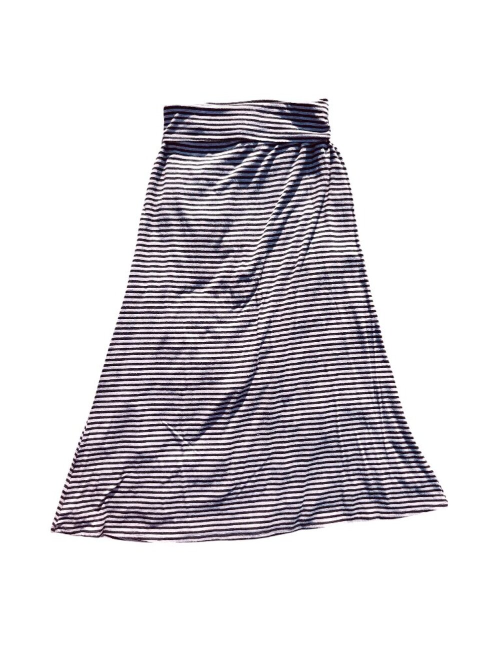 Full Tilt Women's Size Medium Striped Black/White Maxi Skirt Poly/Rayon Blend US